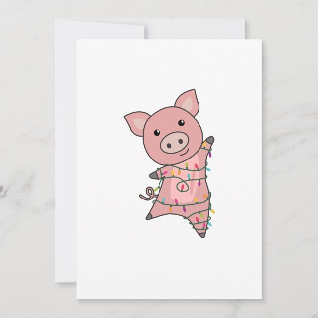 Cartes Pour Fêtes Annuelles Pig Merry Christmas Animals Pigs Adult Cloth Face (Devant)