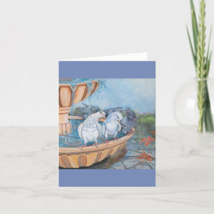 Cartes Pour Fêtes Annuelles Pigeon Love, Bain à bulles dans le parc