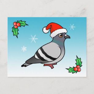 Cartes Pour Fêtes Annuelles Pigeon Père Noël