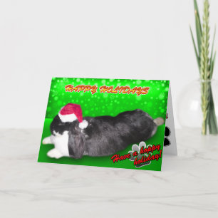 Cartes Pour Fêtes Annuelles Pika Holiday Santa Hat - Rabbit Bunny Card