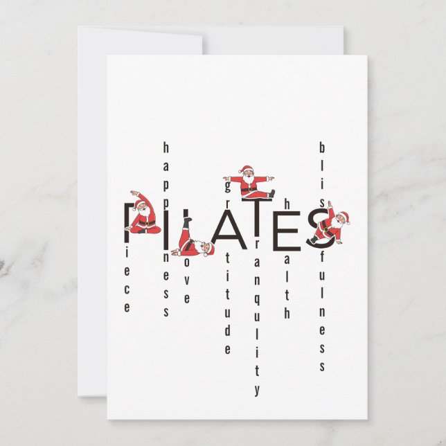 Cartes Pour Fêtes Annuelles Pilates Santa Reformer Noël (Devant)