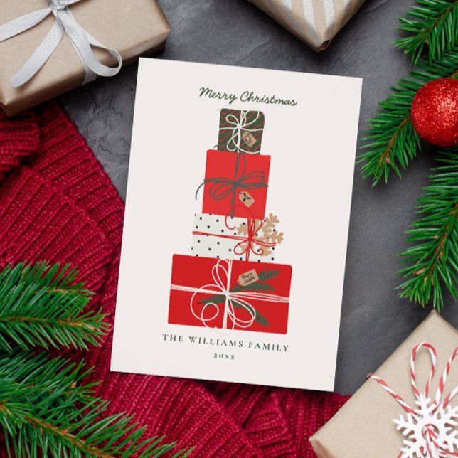 Cartes Pour Fêtes Annuelles Pile Cadeaux De Style Scandi De Vacances Minimal S (Créateur téléchargé)