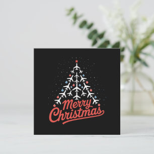 Cartes Pour Fêtes Annuelles Pilote d'avion arbre de Noël