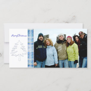 Cartes Pour Fêtes Annuelles Pin bleu plaid et flocon de neige Joyeux Noël