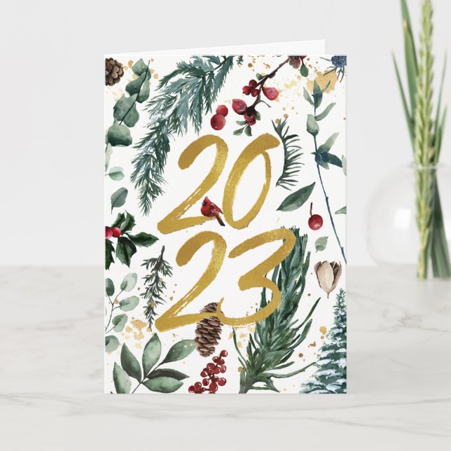 Cartes Pour Fêtes Annuelles Pin Festif Confetti 2023 (Devant)