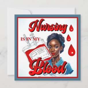 Cartes Pour Fêtes Annuelles Pin-Up Infirmière Mignonne_ C'est dans mon sang