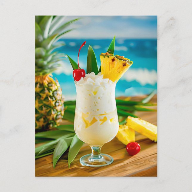 Cartes Pour Fêtes Annuelles Pina Colada - Classique tropicale (Devant)