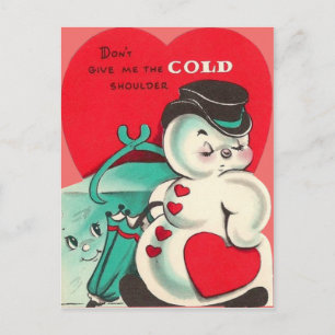 Cartes Pour Fêtes Annuelles Pince à glace Bonhomme de neige Cœur Parapluie Sai