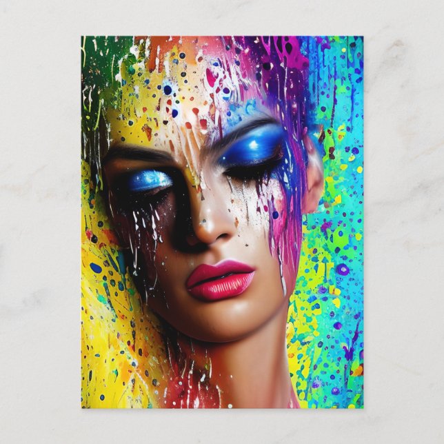 Cartes Pour Fêtes Annuelles Pinceaux de peinture en verre lisse brillant coups (Devant)