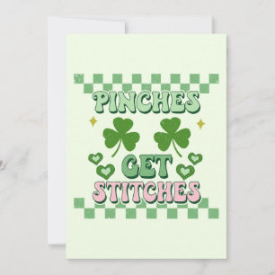 Cartes Pour Fêtes Annuelles Pinces ont des points de suture Funny St. Patrick'