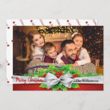 Pine Bow avec Holly Photo Noël