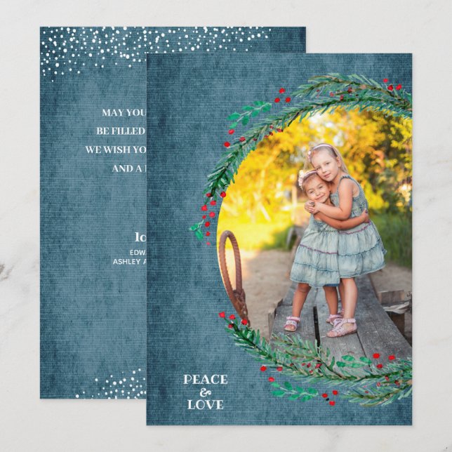 Cartes Pour Fêtes Annuelles Pine Christmas Photo (Devant / Derrière)