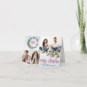 Cartes Pour Fêtes Annuelles Pine de Noël cônes 3 PHOTOS Salutation plié