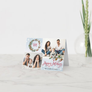 Cartes Pour Fêtes Annuelles Pine de Noël cônes 3 PHOTOS Salutation plié