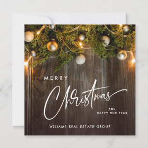 Cartes Pour Fêtes Annuelles Pine de Noël cônes Entreprise Salutation rustique