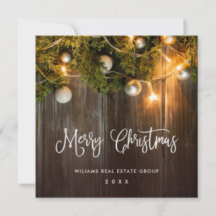 Cartes Pour Fêtes Annuelles Pine de Noël cônes Entreprise Salutation rustique