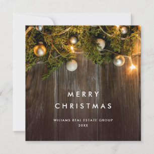 Cartes Pour Fêtes Annuelles Pine de Noël cônes Entreprise Salutation rustique