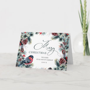 Cartes Pour Fêtes Annuelles Pine de Noël cônes Entreprise Salutation rustique