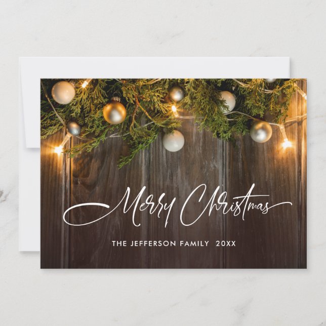 Cartes Pour Fêtes Annuelles Pine de Noël cônes Salutation rustique Boho (Devant)