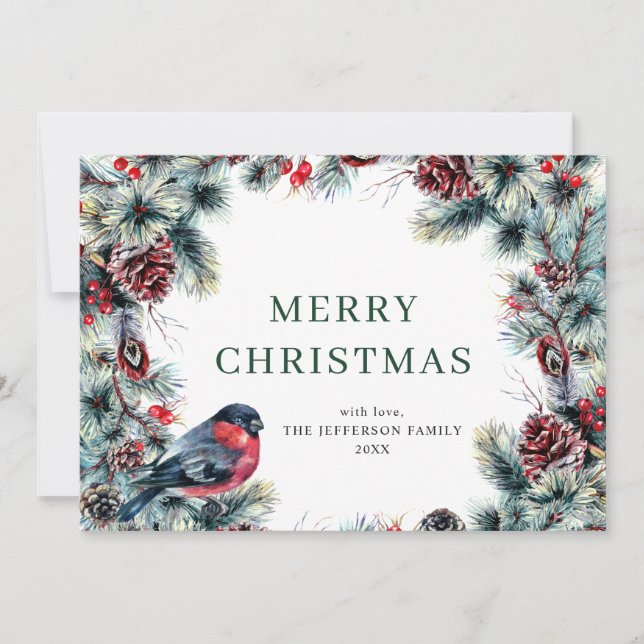 Cartes Pour Fêtes Annuelles Pine de Noël Cones Wreath Salutation rustique (Devant)