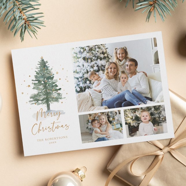 Cartes Pour Fêtes Annuelles Pine d'eau d'hiver Noël 3 photo (Créateur téléchargé)