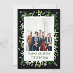 Cartes Pour Fêtes Annuelles Pine Snowflakes Business Photo Bonnes Fêtes