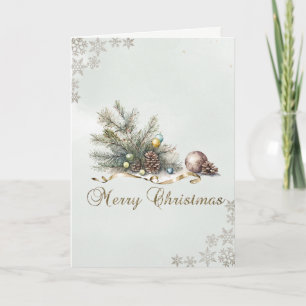 Cartes Pour Fêtes Annuelles Pine Tree Branches Balls Pine Cones Holiday