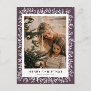 Cartes Pour Fêtes Annuelles Pine violette moderne cônes photo Noël