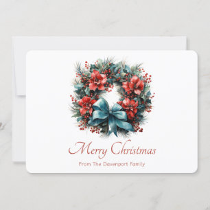 Cartes Pour Fêtes Annuelles Pine Wreath avec Holly Christmas