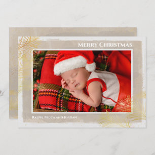 Cartes Pour Fêtes Annuelles Pines Noël Photo de Naissance Annonces
