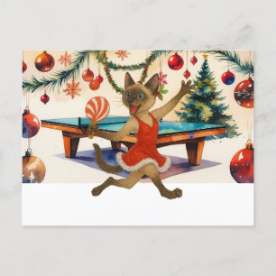 Cartes Pour Fêtes Annuelles Ping Pong Noël Thème pour les Amoureux de les chat