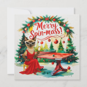 Cartes Pour Fêtes Annuelles Ping Pong Noël Thème pour les Amoureux de les chat