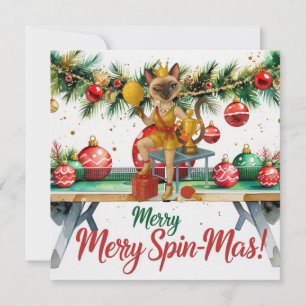 Cartes Pour Fêtes Annuelles Ping Pong Noël Thème pour les Amoureux de les chat