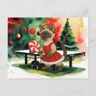 Cartes Pour Fêtes Annuelles Ping Pong Noël Thème pour les Amoureux de les chat
