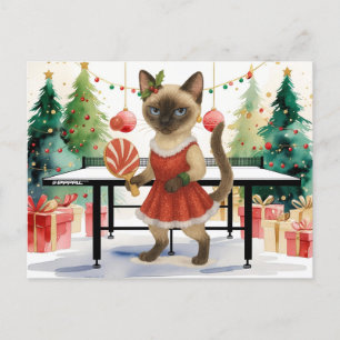 Cartes Pour Fêtes Annuelles Ping Pong Noël Thème pour les Amoureux de les chat