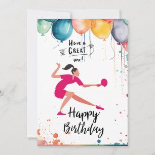 Cartes Pour Fêtes Annuelles Ping Pong tennis de table Anniversaire Fille pour 
