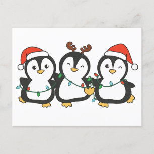 Cartes Pour Fêtes Annuelles Pingouin animaux de Noël mignons pingouins
