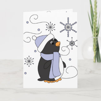 Cartes Pour Fêtes Annuelles Pingouin dans la crainte