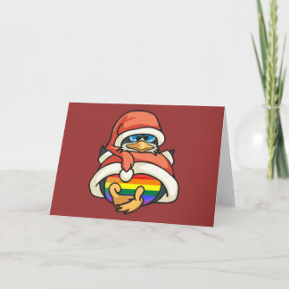 Cartes Pour Fêtes Annuelles Pingouin de Noël d'arc-en-ciel