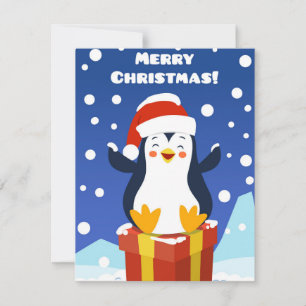 Cartes Pour Fêtes Annuelles Pingouin de Noël joyeux