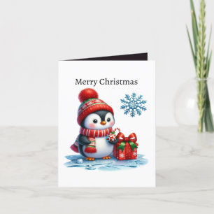 Cartes Pour Fêtes Annuelles Pingouin de Noël joyeux