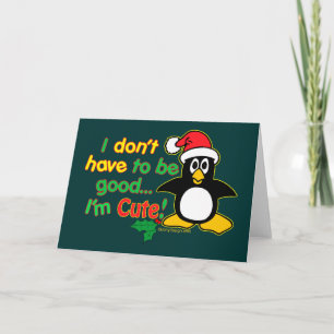 Cartes Pour Fêtes Annuelles Pingouin drôle de Noël je suis mignon !