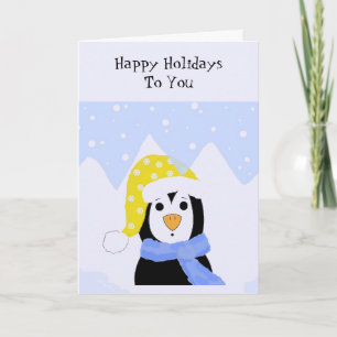 Cartes Pour Fêtes Annuelles Pingouin froid