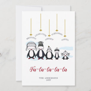 Cartes Pour Fêtes Annuelles Pingouin mignon Drôle Dessin Simple Noël Familial