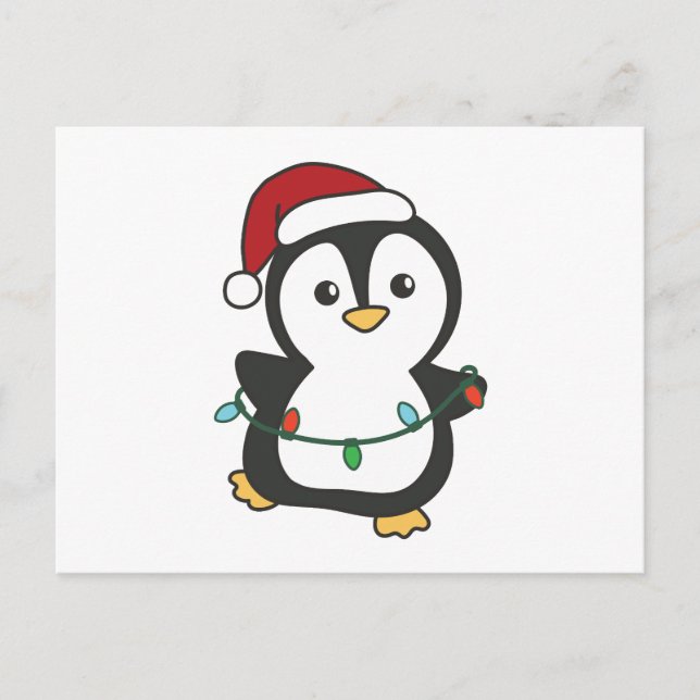 Cartes Pour Fêtes Annuelles Pingouin Noël Animaux d'hiver Pingouines de vacanc (Devant)