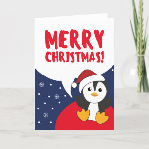 Cartes Pour Fêtes Annuelles Pingouin Noël Neige Hiver Animaux Penguins Hol