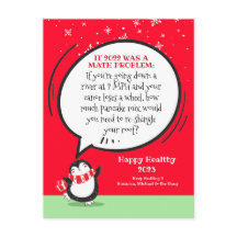 Pingouin Nouvel An Drôle problème mathématique Per