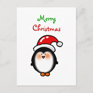 Cartes Pour Fêtes Annuelles Pingouin Père Noël bébé