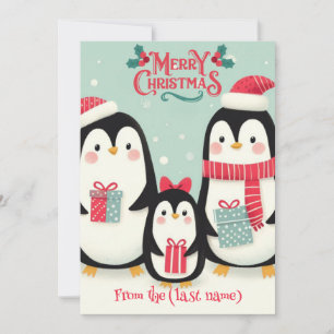 Cartes Pour Fêtes Annuelles Pingouin personnalisé Joyeux Noël