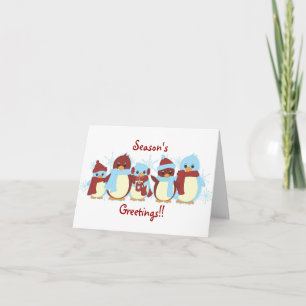 Cartes Pour Fêtes Annuelles Pingouins autour